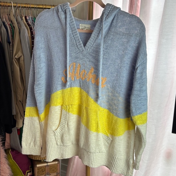 Lou & Grey Aloha Knit Hoodie Hooded Sweater Sz L - Picture 3 of 5